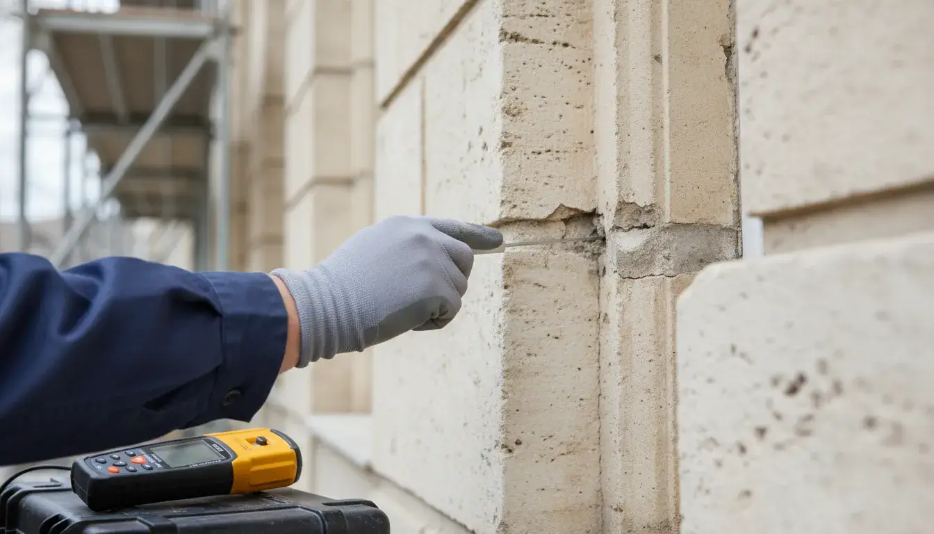 Diagnostic de façade réalisé par un expert RFT à Bègles