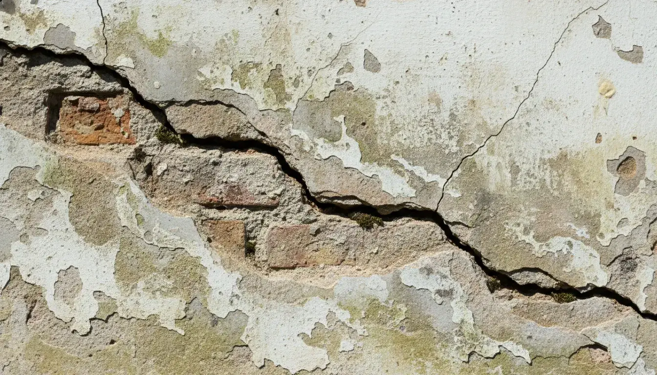 Gros plan sur une fissure sur un mur à Bègles nécessitant un ravalement de façade